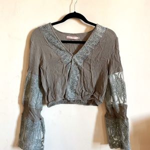 Sage Green Lace Crop-Top
